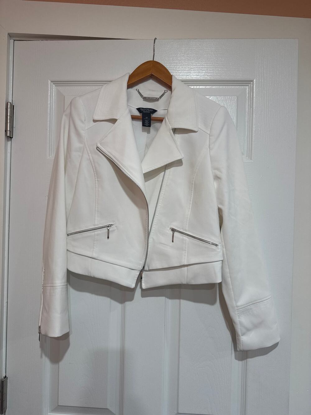 White House Black Market Moto Cropped Jacket Size 10P